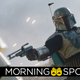 Boba Fett blasts a Stormtrooper in a scene from The Mandalorian season 2.